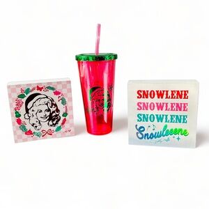Dolly Parton Holly Dolly Sign and Tumbler Christmas Bundle